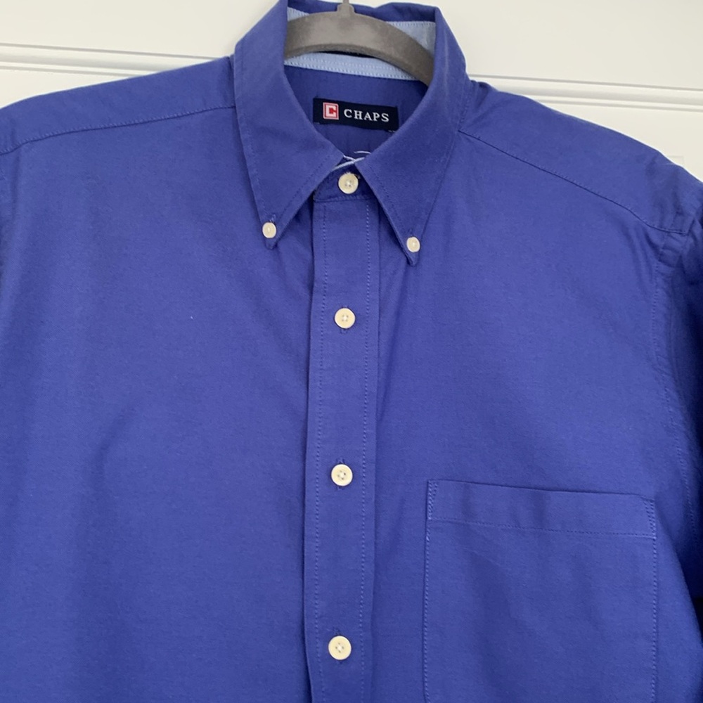 Chaps Classic Fit Oxford Shirt - Rich Blue color- great with jeans or khakis